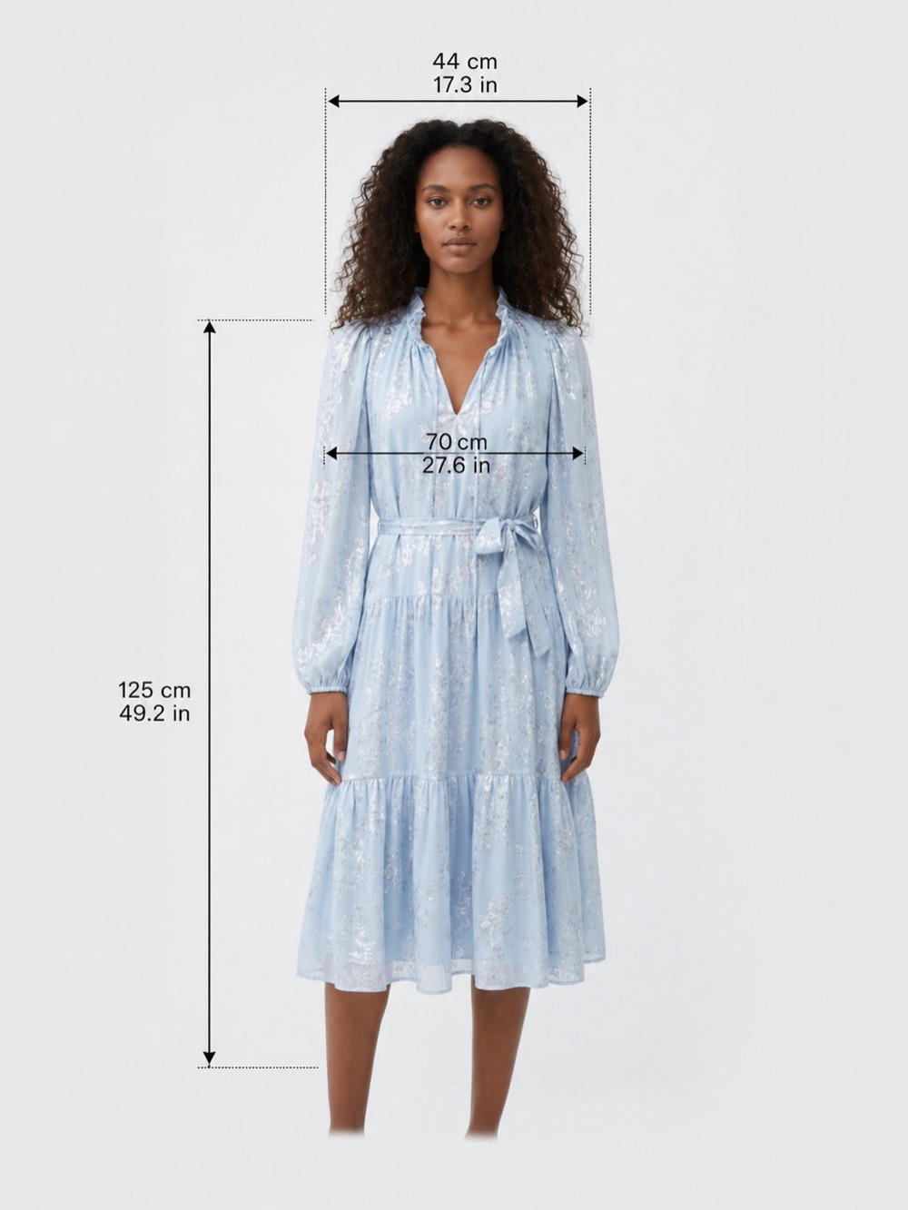 Kobi Halperin Kathryn Metallic Jacquard Midi Dress Blue XXL New - Picture 12 of 13